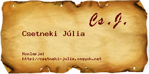 Csetneki Júlia névjegykártya